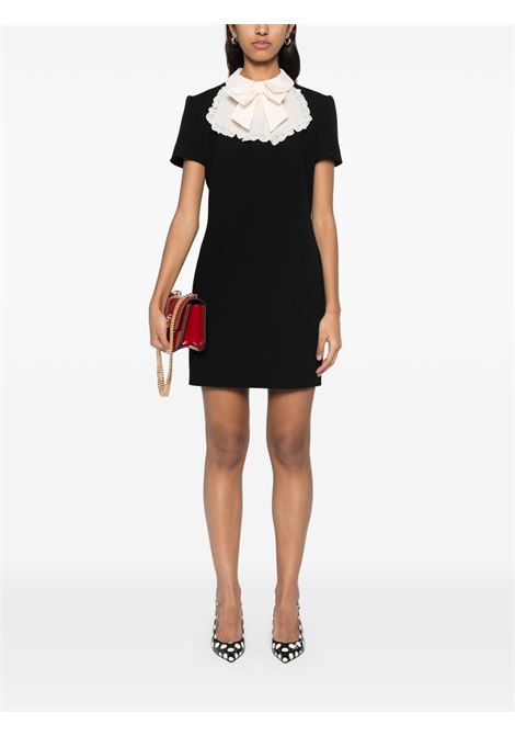 Black jabot-collar crepe mini dress Alessandra rich - women ALESSANDRA RICH | FABX4005F23350900